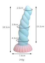 Gode alien avec base ventouse sécuritaire - usage polyvalent anal et vaginal