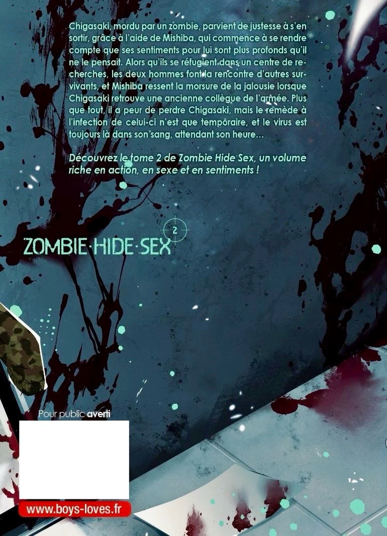 Zombie Hide Sex Tome 2 couverture manga yaoi érotique survie