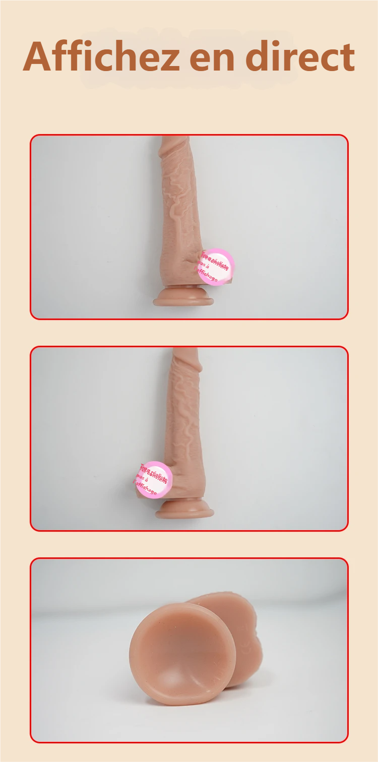 Gode réaliste avec ventouse 19,5cm - Silicone liquide waterproof