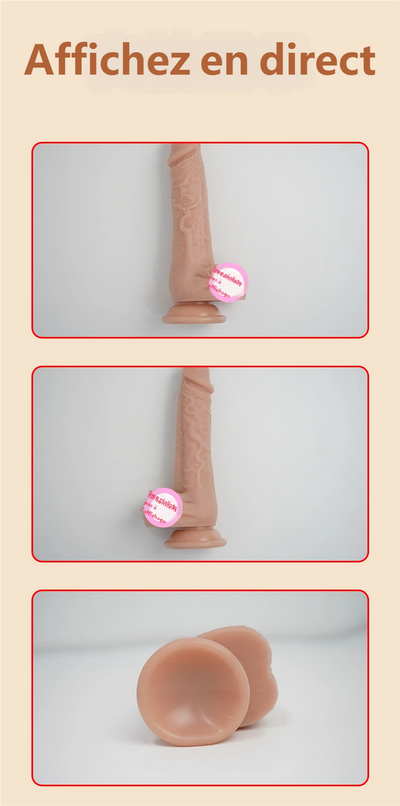 Gode réaliste avec ventouse 19,5cm - Silicone liquide waterproof