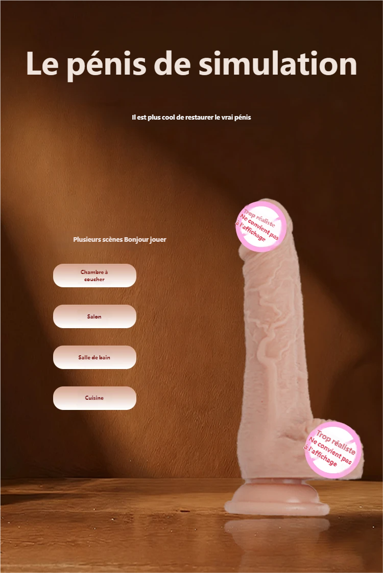 Gode réaliste avec ventouse 19,5cm - Silicone liquide waterproof