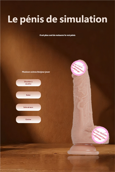 Gode réaliste avec ventouse 19,5cm - Silicone liquide waterproof