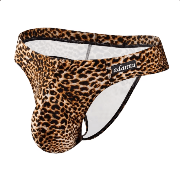 Slips sexy en léopard Adannu Brand à taille basse avec liens arrière, mini bikini - Les Arcanes Du Desir
